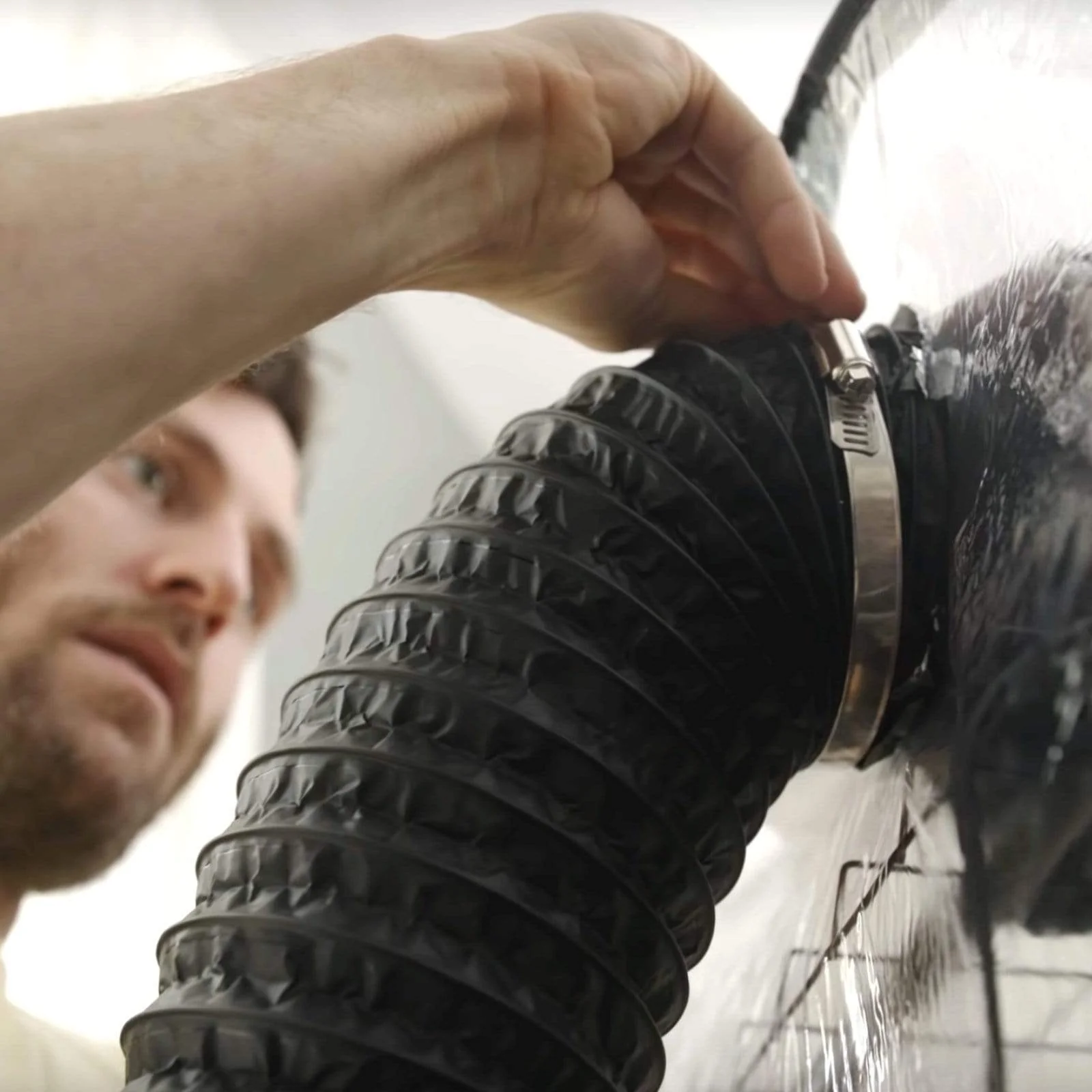 Flexible Black Ducting (8 ft) with Clamps - Image 2