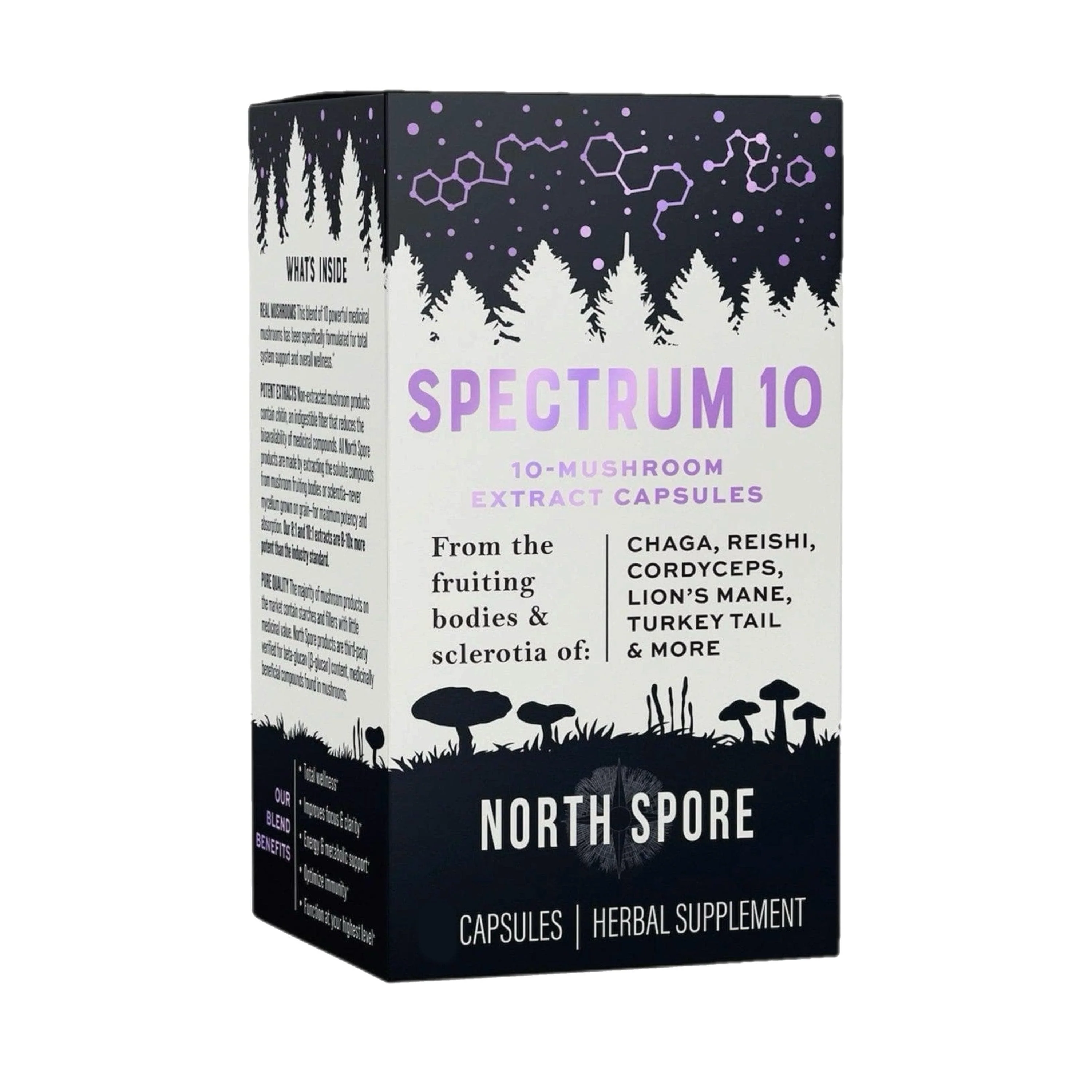 Organic ‘Spectrum 10’ Mushroom Capsules (120 ct) - Image 3