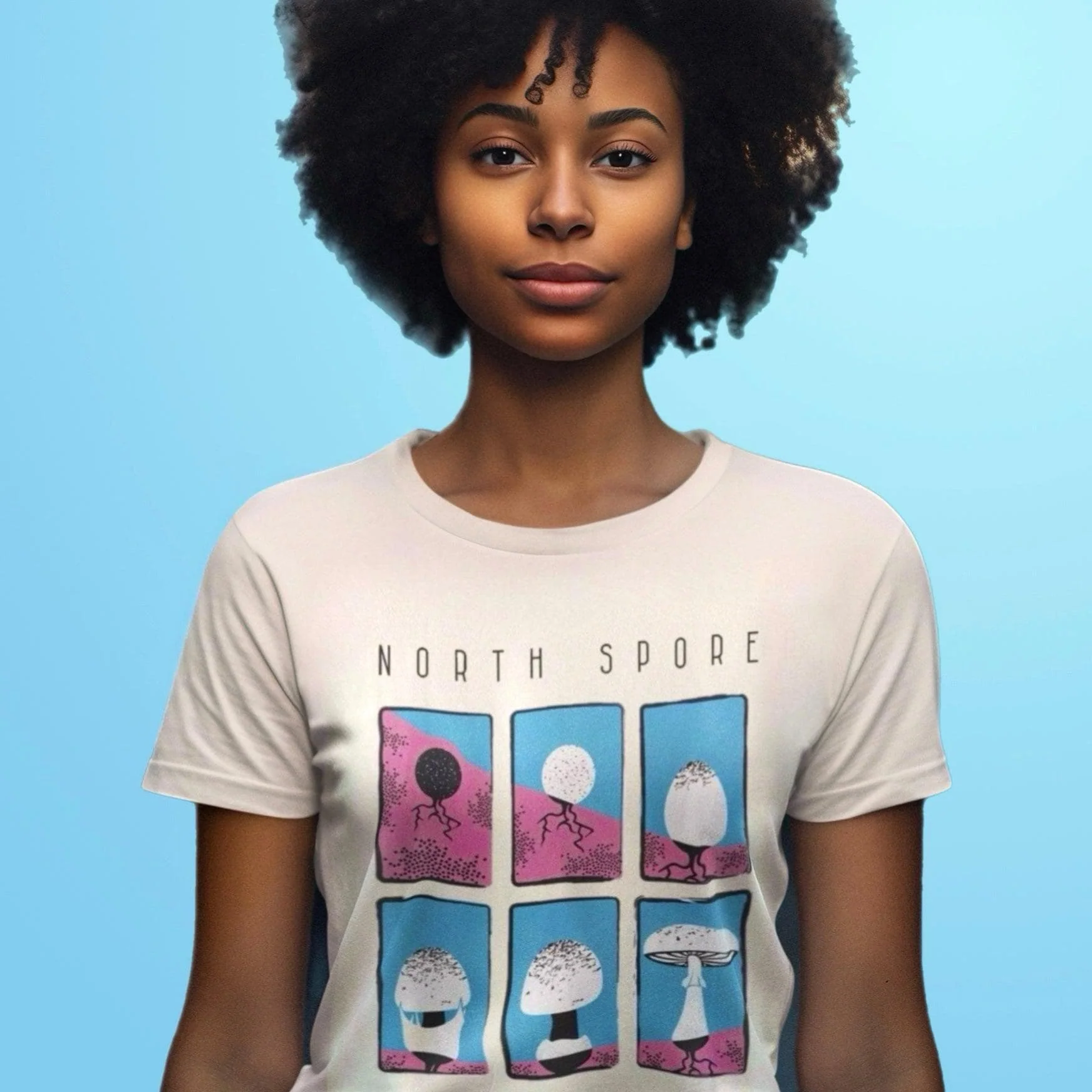 Blue ‘Destroying Angel’ North Spore T-Shirt - Image 3